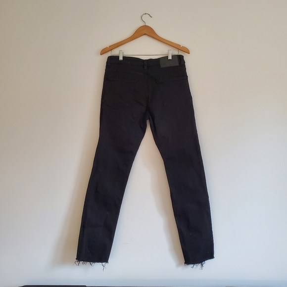 ZARA | High Rise Skinny Distressed Black Denim Jeans (Size 31) - Picture 7 of 9